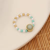 Fashion Natural Stone Ring And Pearl Bracelet Handmade Stainless Steel Jewelry