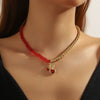 Fashion Necklace Alloy Handmade Beaded With Fruit Strawberry Pineapple Electroplating For Women