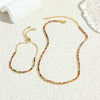 Fashion Necklace Geometric Pattern Round Zircon Elliptical Claw Chain Electroplating Jewelry For Women