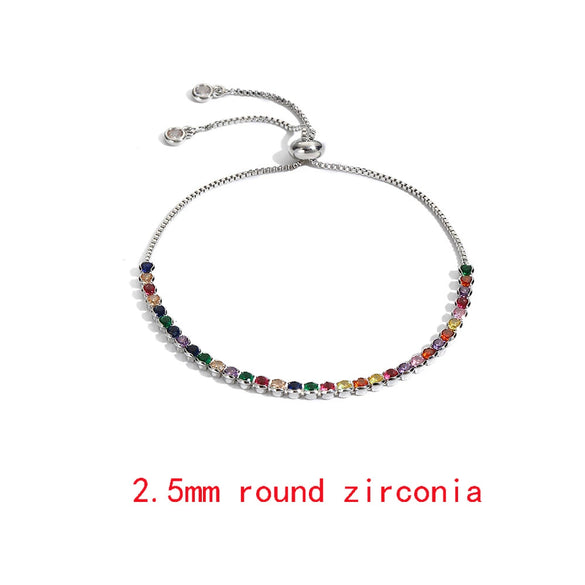 Fashion Necklace Geometric Pattern Round Zircon Elliptical Claw Chain Electroplating Jewelry For Women