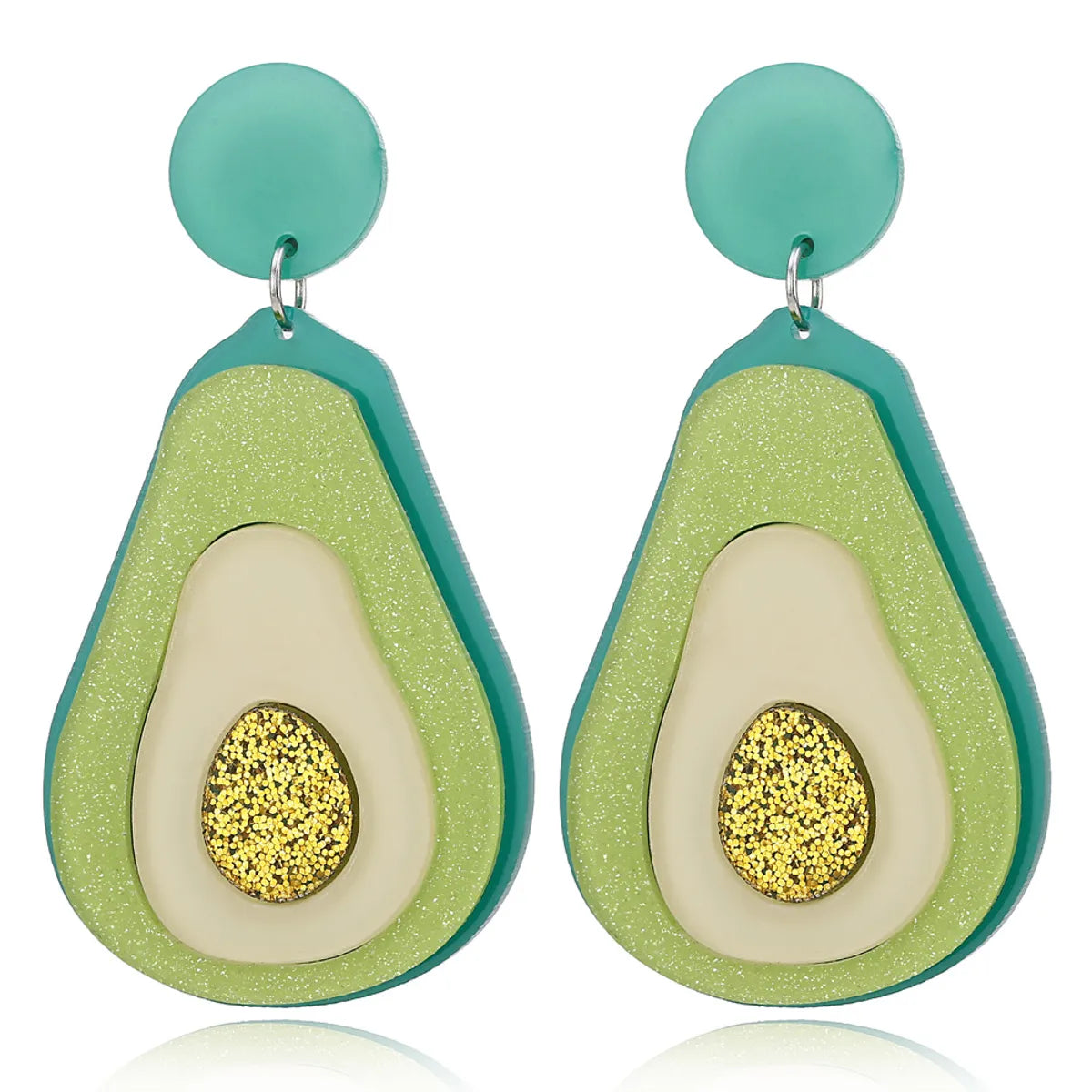 Fashion New Acrylic Avocado Fruit Green Earrings Cute Sweet Earrings Wholesale Gooddiy