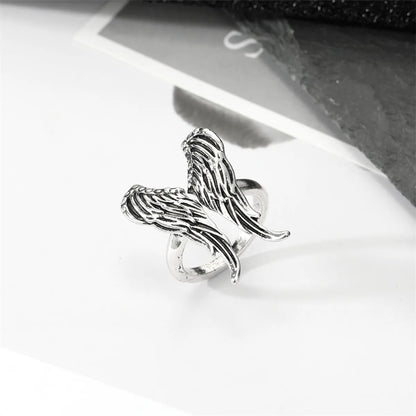 Fashion New Animal Wings Palm Geometric Resin Ring Jewelry