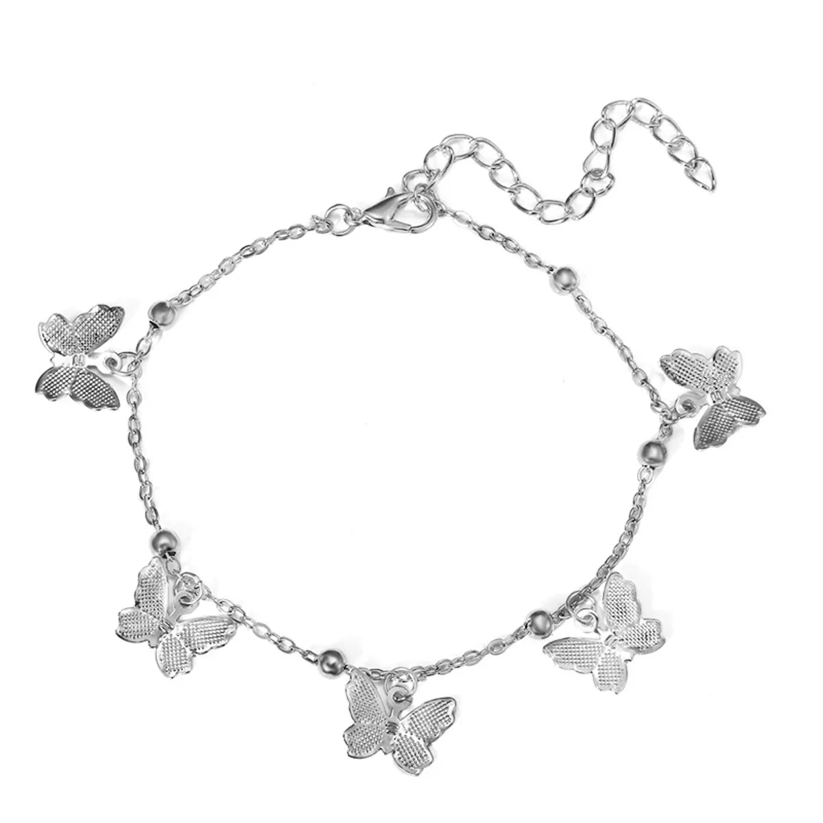 Fashion New Beach Hollow Butterfly Alloy Pendant Handmade Anklet