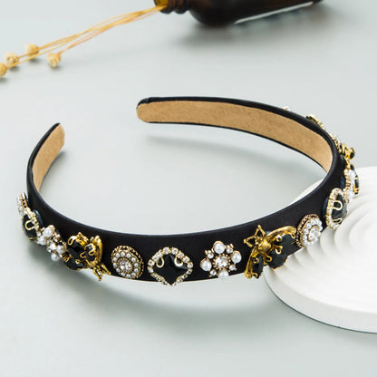 Fashion New Bee Rhinestone-Encrusted Pearl Hair Accessories Headband Ornament