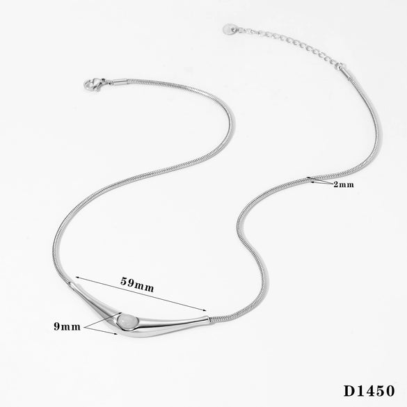 Fashion New Color Natural Stone Stainless Steel Necklace With Triangle Niche Design And Electroplating Treatment For Women
