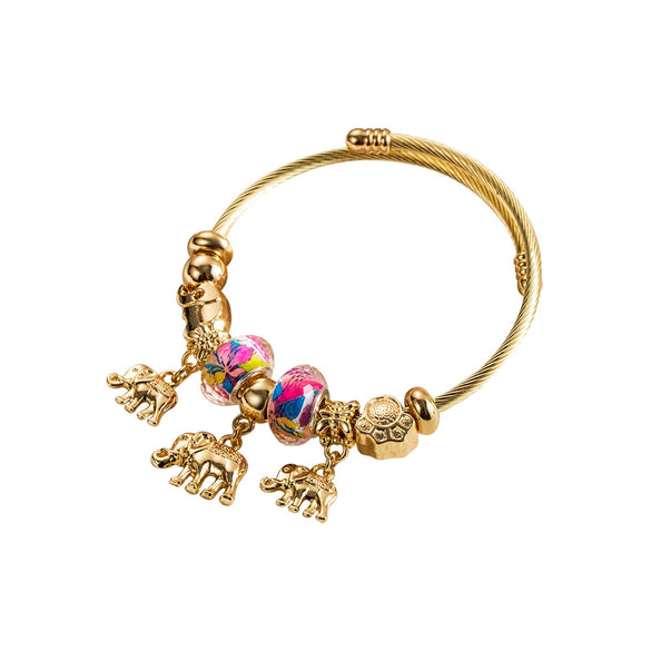 Fashion New Diy Geometric Electroplated Alloy Stainless Steel Bracelet For Unisex