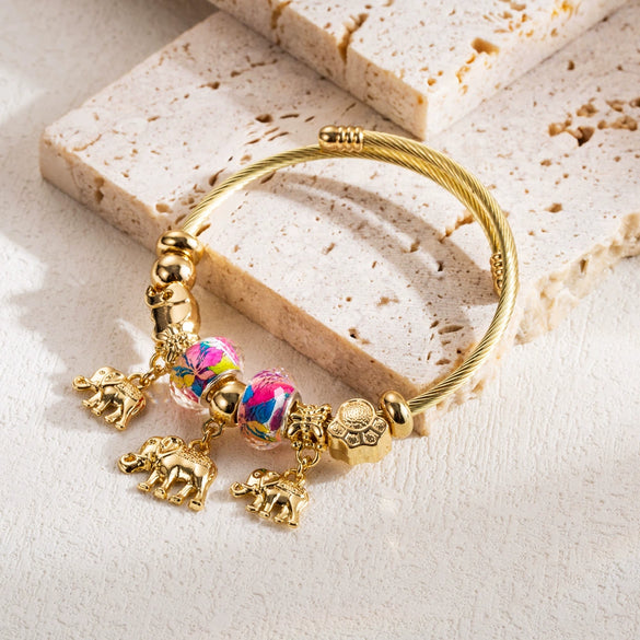 Fashion New Diy Geometric Electroplated Alloy Stainless Steel Bracelet For Unisex
