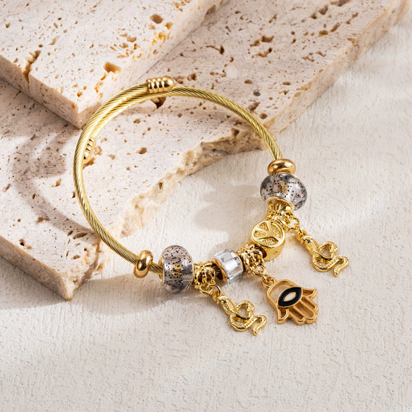 Fashion New Diy Geometric Electroplated Alloy Stainless Steel Bracelet For Unisex