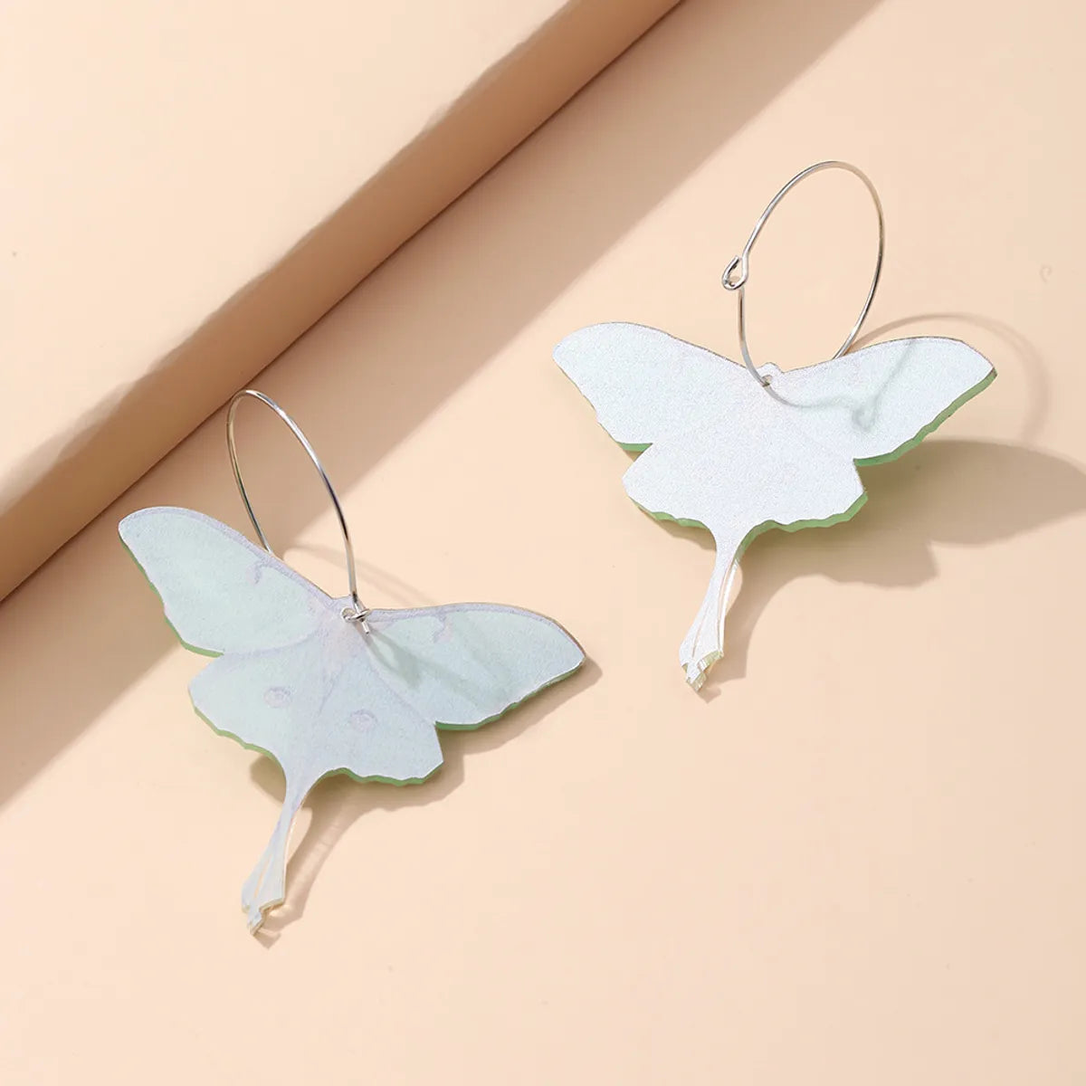 Fashion New Fashion Simple Acrylic Green Butterfly Moth Earrings