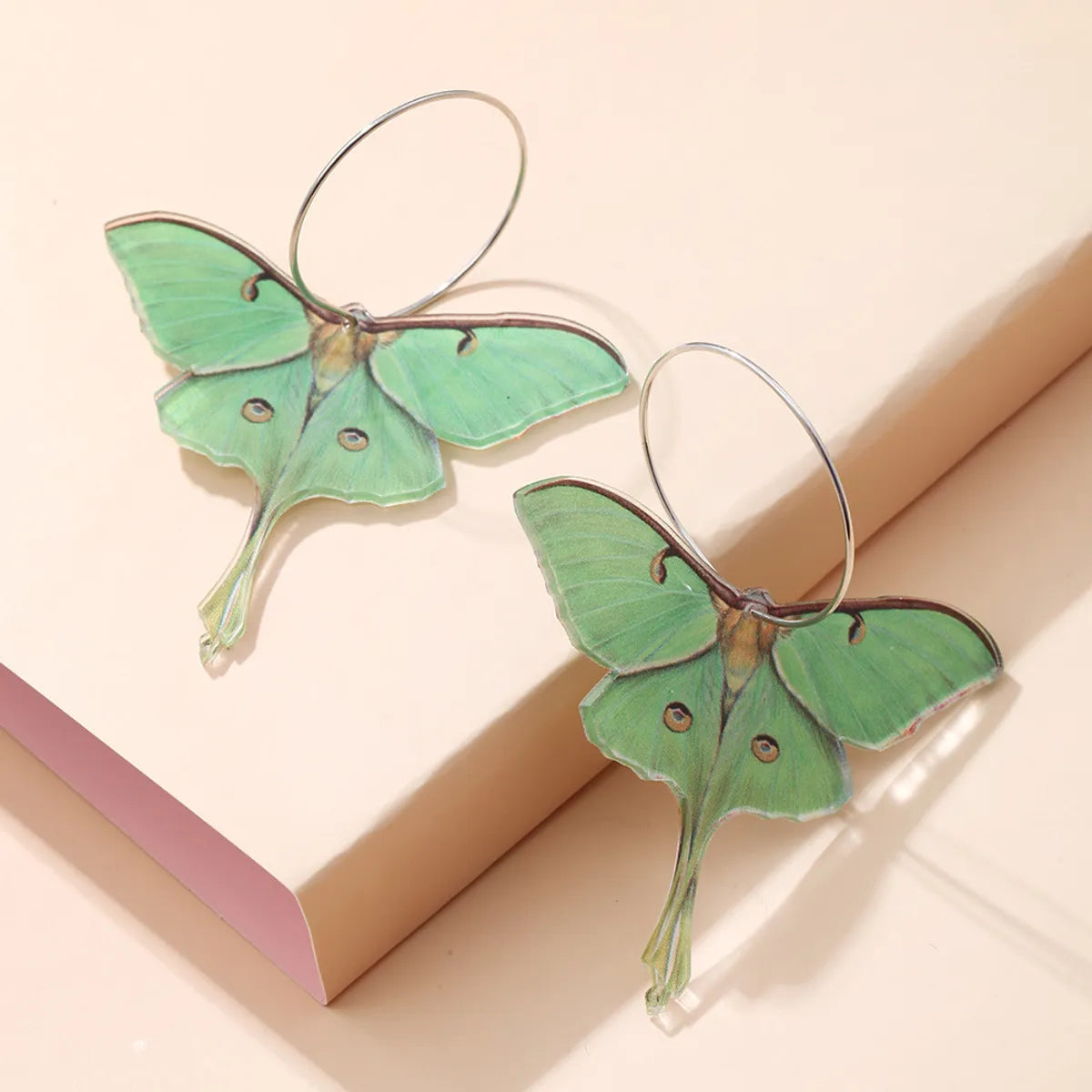 Fashion New Fashion Simple Acrylic Green Butterfly Moth Earrings