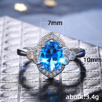 Fashion New Four Prong Inlaid Zircon Ladies Couple Proposal Copper Ring Wholesale