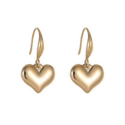 Fashion Heart 304 Stainless Steel No Inlaid 18K Gold Plated Earrings