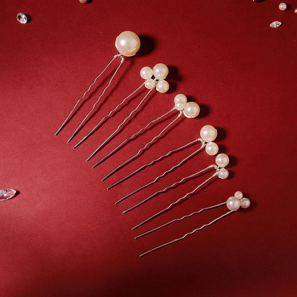 Fashion New  Irregular Pearl Hairpin Set   Korean Sweet Simple Hair  Clip Wholesale