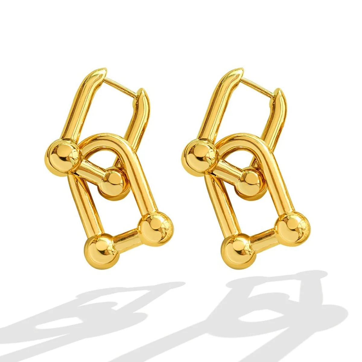 Fashion New Jewelry Titanium Steel Vachette Clasp 18k Gold Plating Ear Clip