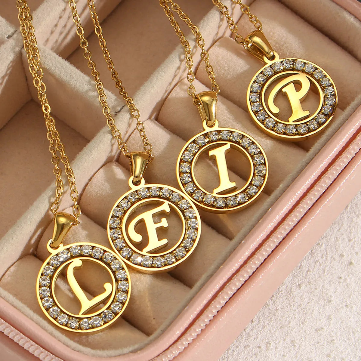 Wholesale Jewelry Fashion Letter 304 Stainless Steel 18K Gold Plated Plating Necklace