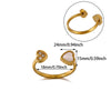 Fashion New Light Luxury Geometric Ins Style Fruit Shaped Inlaid With Gold Stainless Steel And Titanium Steel Zircon Open Ring For Women