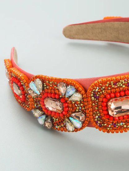 Fashion New Orange Rhinestone Baroque Headband Hair Accessories