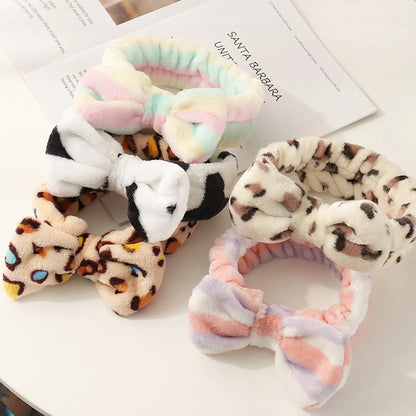 Fashion New Plush Bow Wash Face  Headband