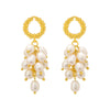 Fashion New S925 Silver Needle Pearl Grape Bunch Tassel Wheat Long Earrings