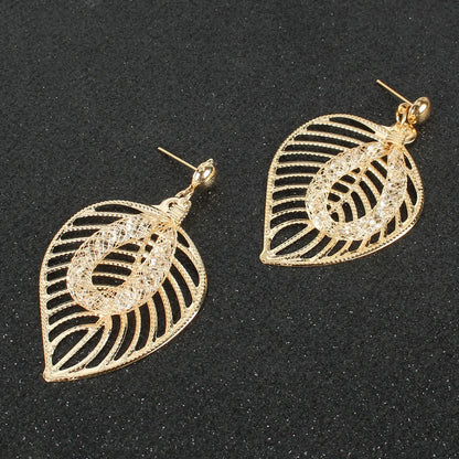 Fashion New Simple Style Wild Leaf  Earrings Wholesale Nihaojewelry