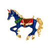 Fashion Niche Creative Retro High End Sense Alloy Oil Drop Enamel War Horse Animal Design Clothing Brooch