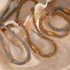 Fashion Niche Design Magnetic Bracelet Necklace With Metallic Mesh Pattern Made Of Round Stainless Steel And Electroplated