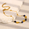 Fashion Niche Design Personality Creative Women's Stainless Steel 18K Gold Plated Bead Fivepointed Star Geometric Bracelet