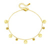 Fashion Niche Design Stainless Steel Anklet With Geometric Pattern Hollow Round Life Tree Cross Pendant And Diamond Encrusted