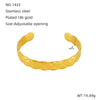 Fashion Niche Design Stainless Steel Gold Plated Wheat Ear Shape Open Bracelet Jewelry