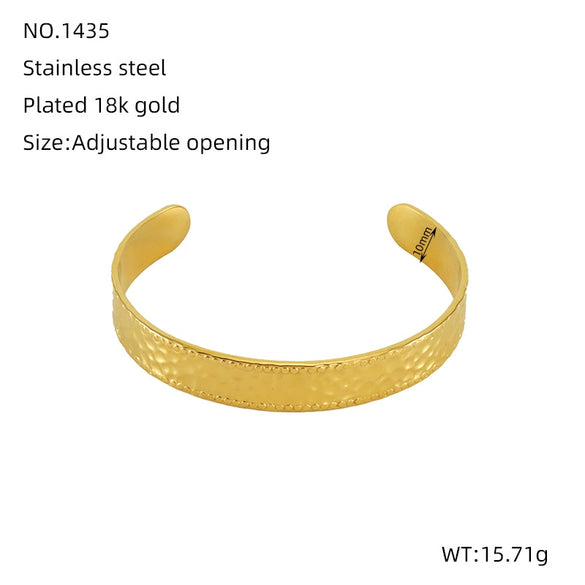 Fashion Niche Design Stainless Steel Gold Plated Wheat Ear Shape Open Bracelet Jewelry