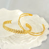 Fashion Niche Design Stainless Steel Gold Plated Wheat Ear Shape Open Bracelet Jewelry
