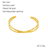 Fashion Niche Design Stainless Steel Gold Plated Wheat Ear Shape Open Bracelet Jewelry