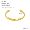 Fashion Niche Design Stainless Steel Gold Plated Wheat Ear Shape Open Bracelet Jewelry