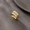 Fashion Niche Design Stainless Steel Ring With Letters Numbers Text Electroplating For Men And Women