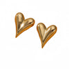 Fashion Niche Design Titanium Steel Heart Earrings For Women With Electroplating Treatment