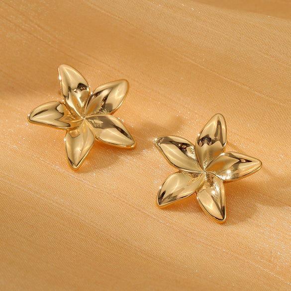 Fashion Niche Design Titanium Steel Heart Earrings For Women With Electroplating Treatment