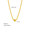 Fashion Niche Design Titanium Steel Round Bead Thread Wave Clavicle Chain With Geometric Pattern And Electroplating For Women
