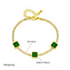 Fashion Niche Diamond Square Emerald Gem Pendant Titanium Steel Jewelry Bracelet With Geometric Pattern And Electroplating Treatment