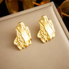 Fashion Niche Irregular Glossy Geometric Goldplated Stainless Steel Earrings Accessories
