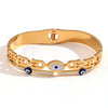 Fashion Niche Popular Stainless Steel Bracelet 18K Gold Plated Microset Devil's Eye Spring Buckle Geometric Style