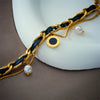 Fashion Niche Simple Retro Pendant Steel Leather Chain Bracelet With Round Shape And Electroplated Finish