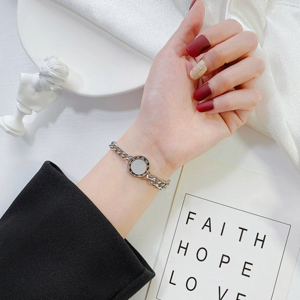 Fashion Niche Thick Chain Titanium Steel Jewelry Electroplated Allmatch Bracelet