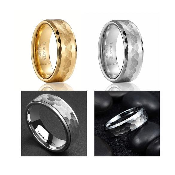 Fashion Novelty Honeycomb Shape Cut Stainless Steel Ring With Electroplating