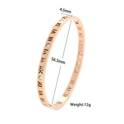 Fashion Number Titanium Steel Plating Bangle