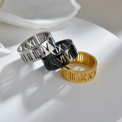 Wholesale Jewelry Fashion Number 201 Stainless Steel Gold Plated Black Plated Plating Rings