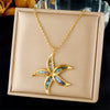 Fashion Ocean Series Accessories Stainless Steel Goldplated Animal Zodiac Starfish Shell Butterfly Pendant Necklace With O Word Chain