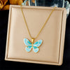 Fashion Ocean Series Accessories Stainless Steel Goldplated Animal Zodiac Starfish Shell Butterfly Pendant Necklace With O Word Chain