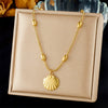 Fashion Ocean Series Accessories Stainless Steel Goldplated Animal Zodiac Starfish Shell Butterfly Pendant Necklace With O Word Chain