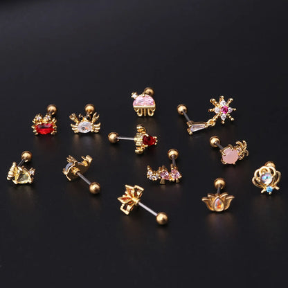 Fashion Ocean Series Copper Inlaid Zircon Earrings Wholesale