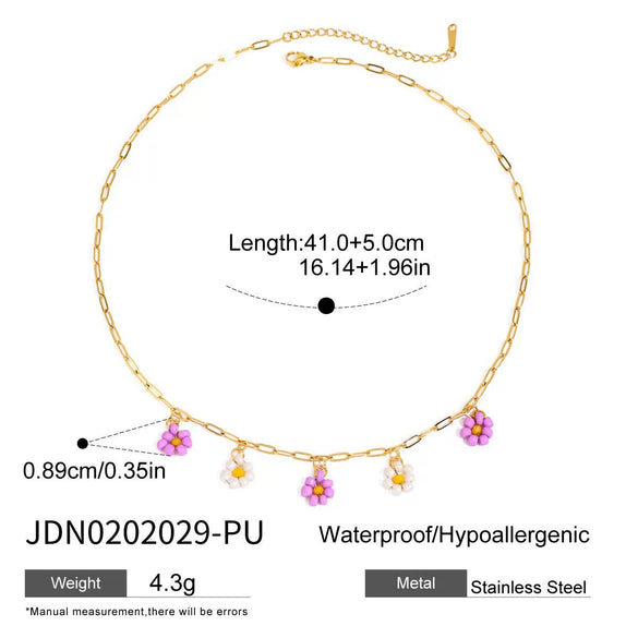 Fashion Ocean Style Stainless Steel Stacked Starfish And Conch Animal Geometric Necklace With Electroplating